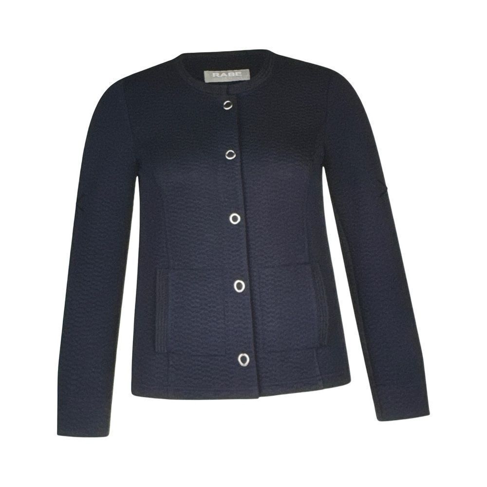 RABE BUTTON-UP TEXTURED CARDIGAN. NAVY